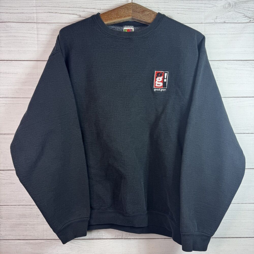 Vintage Fruit of The Loom 90s Y2K Super Cotton Crewneck Mens Sz L Good Guys Logo